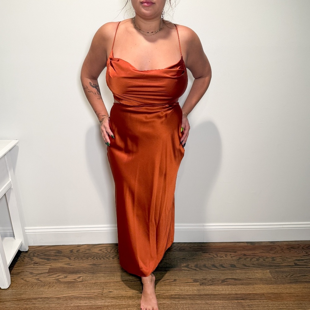 [Runaway] Copper Satin Dress